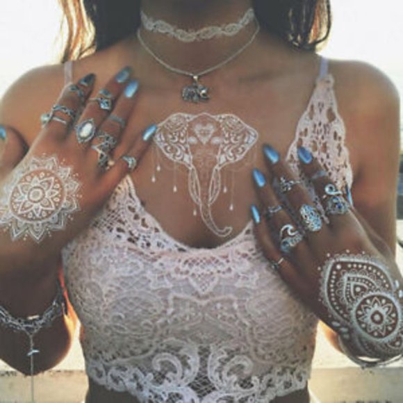 3 sheets Golden Silver Temporary Tattoo - Picture 8 of 14